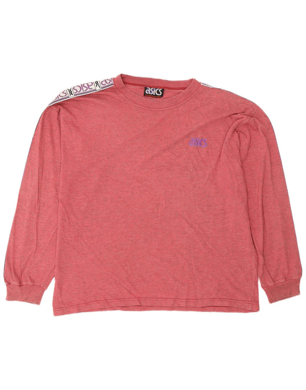 Top grafic Asics pentru bărbați, cu mânecă lungă, XL, roșu, bumbac color bloc