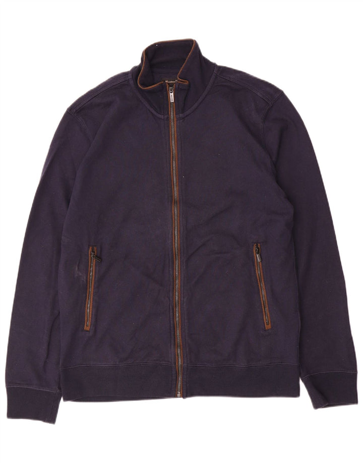 Massimo Dutti Jachetă de trening pentru bărbați, cu croială obișnuită, mare, albastru, bumbac