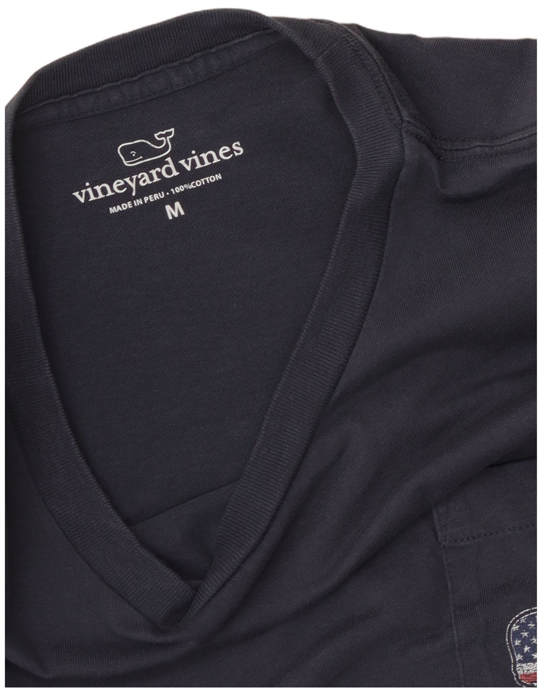 Vineyard Vines Tricou grafic SUA pentru bărbați Top mediu din bumbac bleumarin