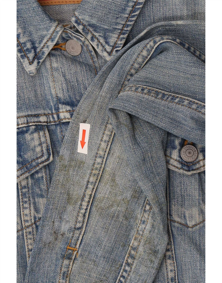 Jachetă de blugi cu grafic pentru femei Levi's UK 8 Small Blue Bumbac