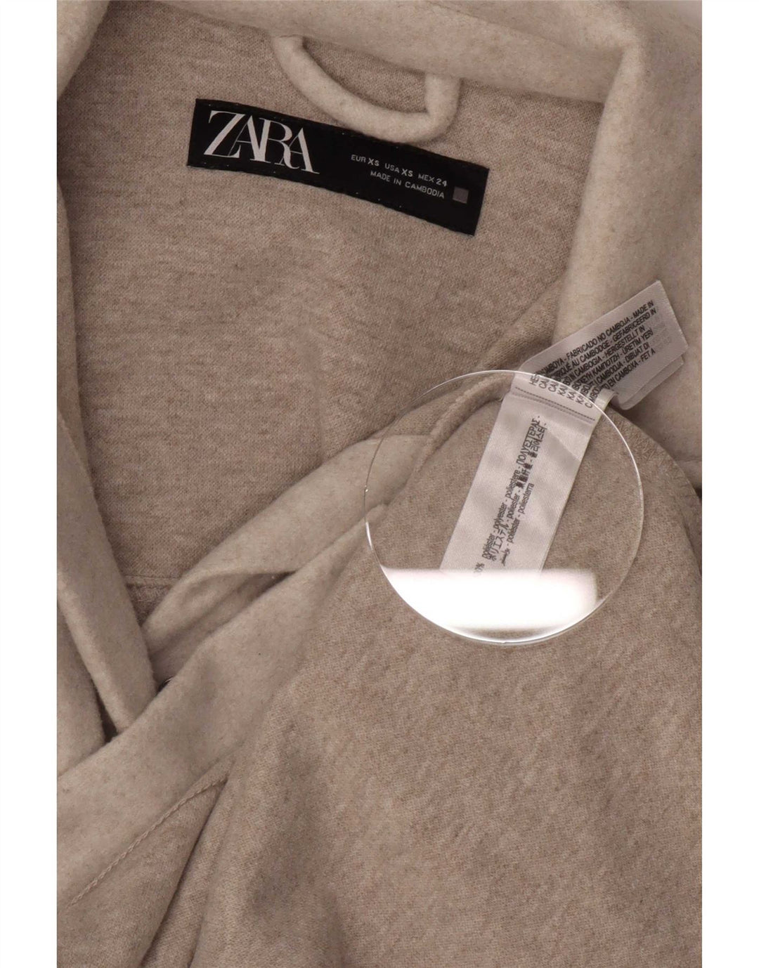 Cămașă pentru femei Zara Cămașă de flanel UK 8 XS Bej Poliester