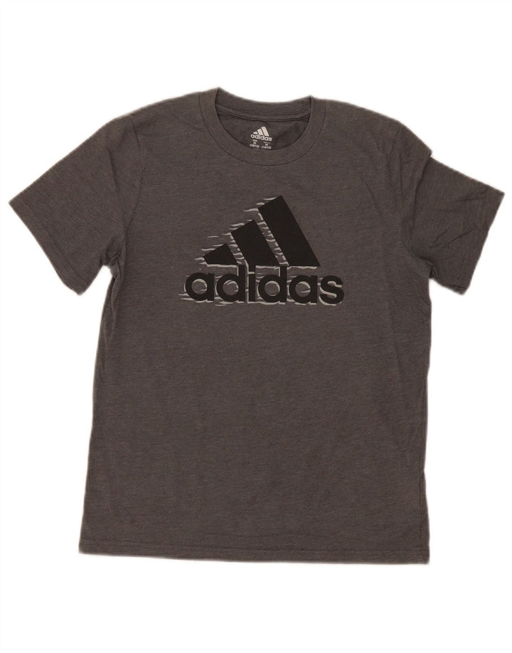 Tricou grafic Adidas pentru băieți Top 10-11 ani bumbac gri mediu