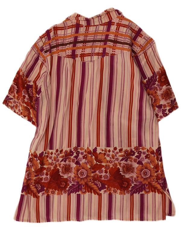 Vintage Womens Short Sleeve Shirt UK 18 XL Multicoloured Floral