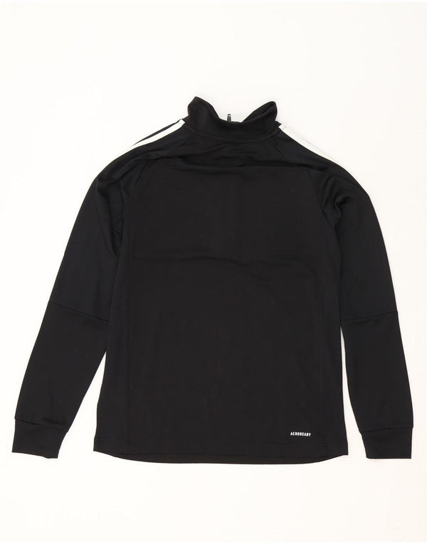 Adidas Boys Aeroready Zip Neck Pullover Trening Top 13-14 Ani Negru
