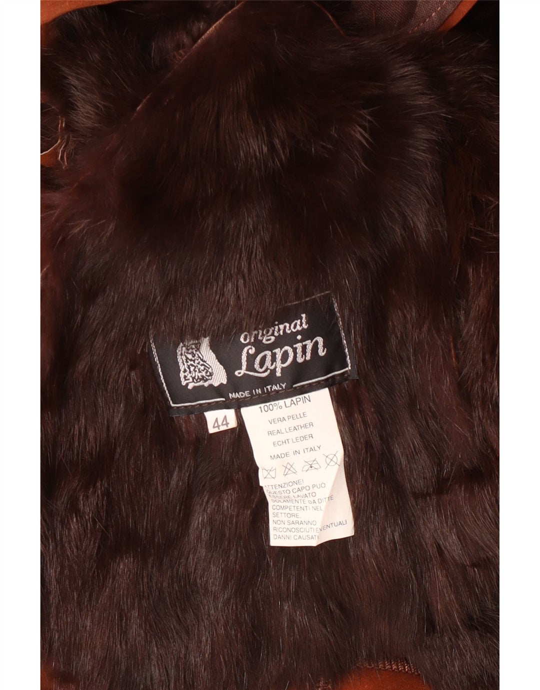 Palton din shearling pentru femei VINTAGE IT 44 din piele maro medie