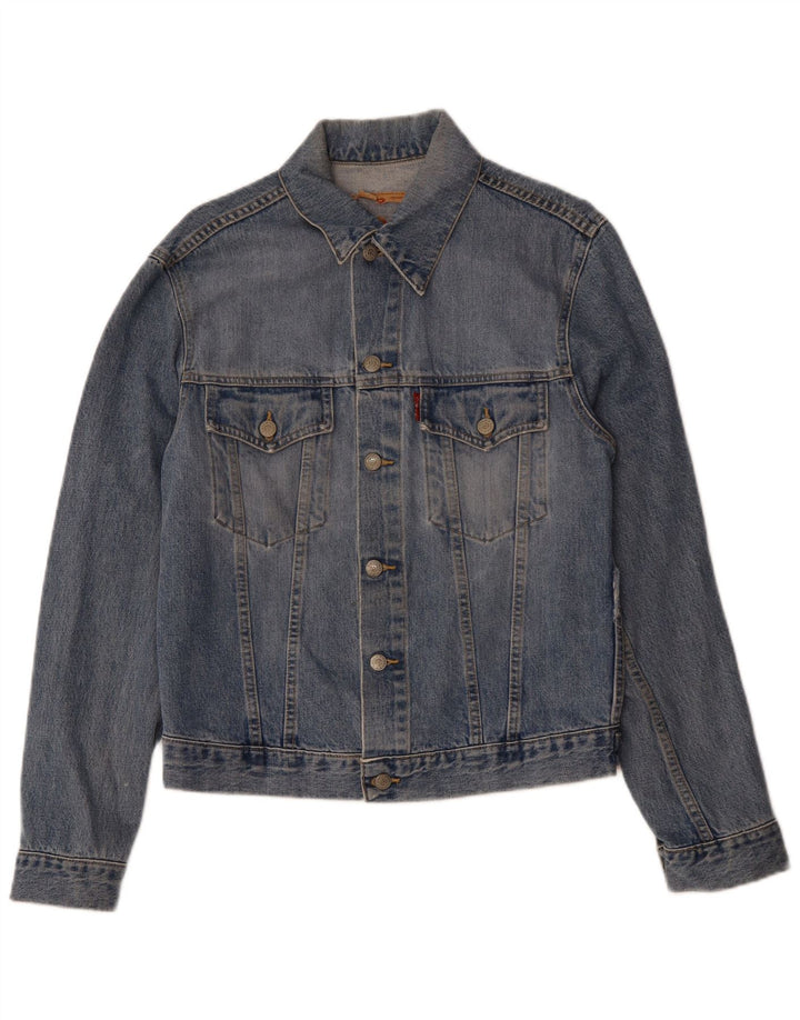 Jachetă de blugi pentru bărbați LEVI'S UK 38, bumbac albastru mediu
