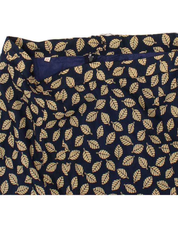 VINTAGE Womens A-Line Skirt W30 Medium Navy Blue Floral Vintage Vintage and Second-Hand Vintage from Messina Hembry 