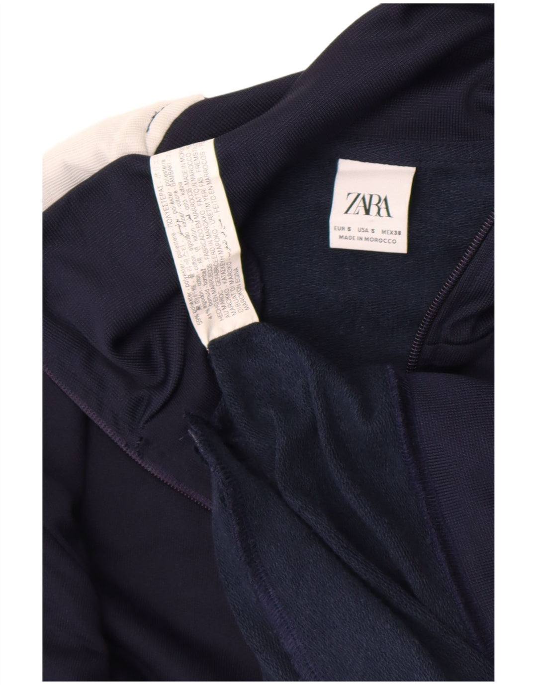 Trening pentru bărbați Zara Jachetă de top, mică, albastru bleumarin, poliester color bloc