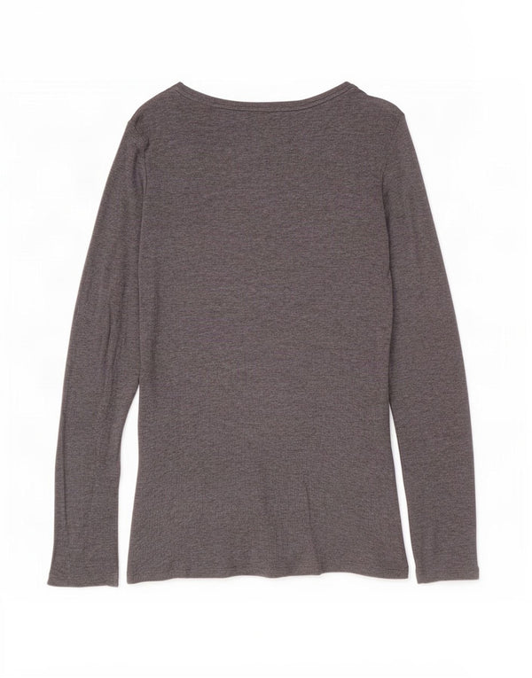 Massimo Dutti Womens Top Long Sleeve UK 10 Small Grey