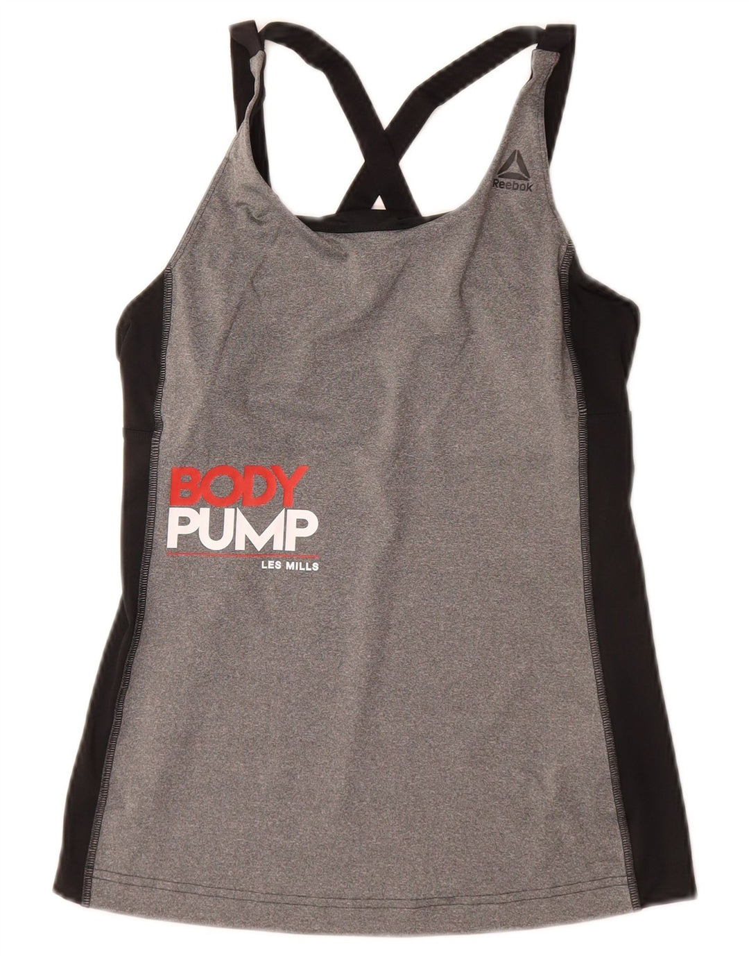 REEBOK Les Mills Graphic Vest Top pentru femei UK 4/6 XS Gri Colorblock