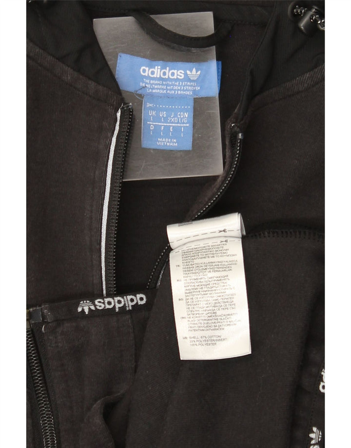Pulover Adidas pentru bărbați, cu fermoar, bumbac mare, negru