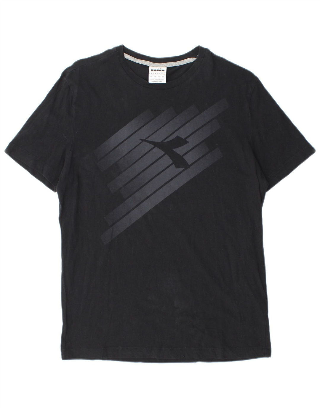 Tricou grafic Diadora pentru bărbați Top mediu negru bumbac