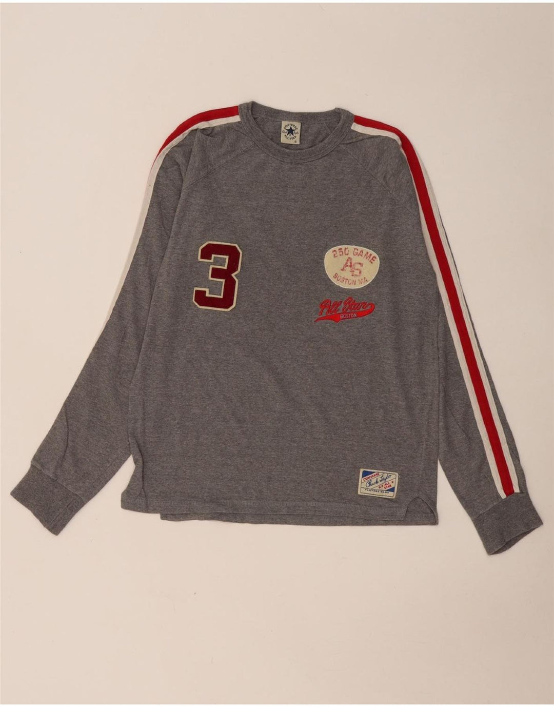 CONVERSE Chuck Taylor Graphic Top cu mânecă lungă pentru bărbați, gri mic, color block