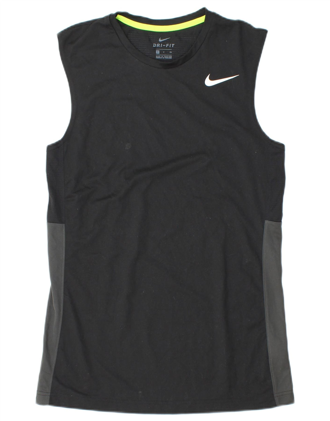 NIKE Womens Dri Fit Vest Top UK 10 Small Black Colourblock Polyester