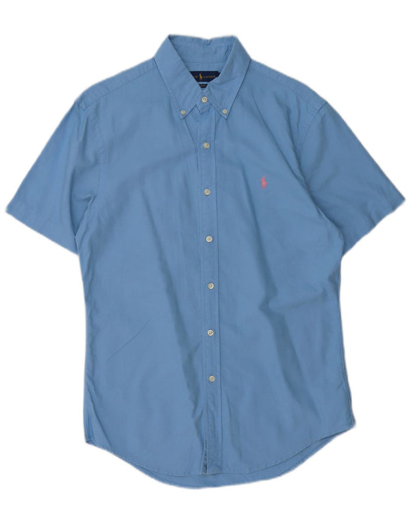 Polo slim cu mânecă scurtă pentru bărbați Ralph Lauren, bumbac albastru mediu