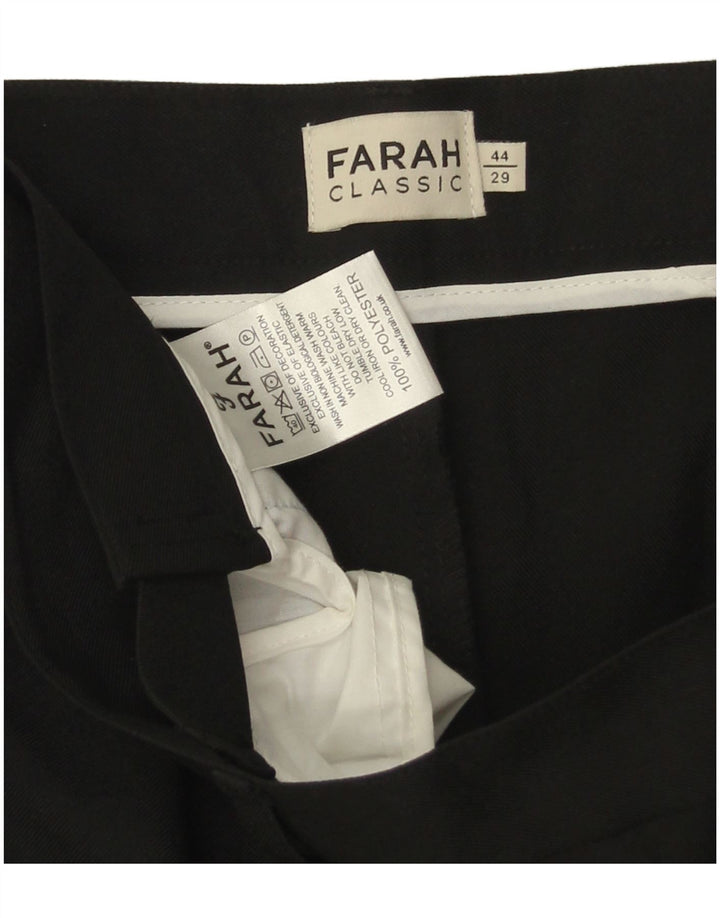 Farah Pantaloni Chino Classic Slim pentru bărbați L44 L29 Poliester negru
