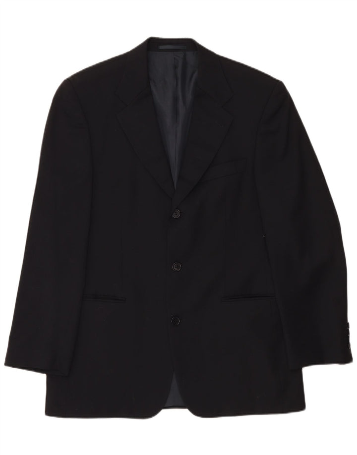 Blazer pentru bărbați Hugo Boss, cu 3 nasturi, EU 50, lână virgină mare, neagră