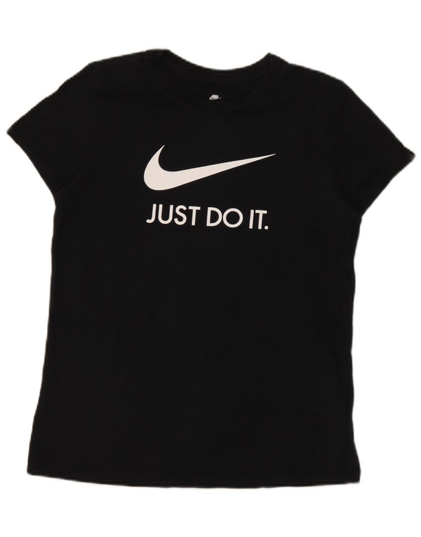Tricou grafic pentru femei Nike Slim Fit Top UK 14, mare, negru, bumbac