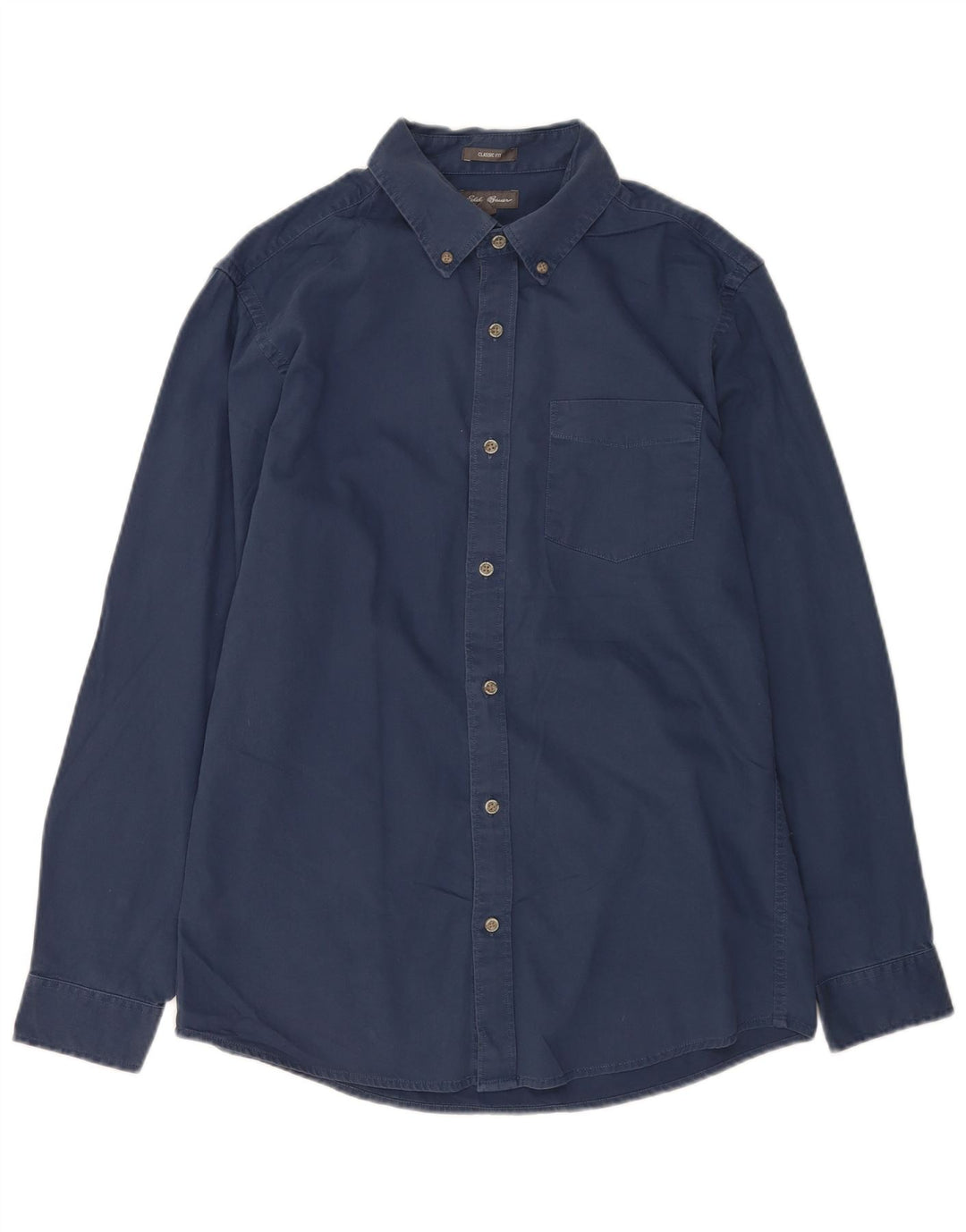 Cămașă pentru bărbați Eddie Bauer, de culoare clasică, din bumbac, albastru bleumarin mediu