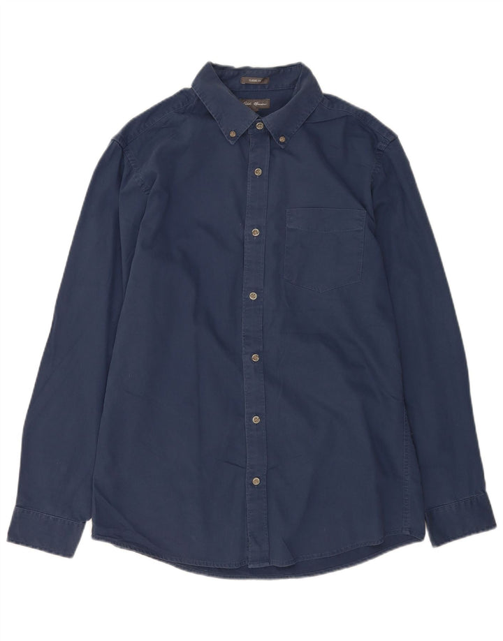 Cămașă pentru bărbați Eddie Bauer, de culoare clasică, din bumbac, albastru bleumarin mediu