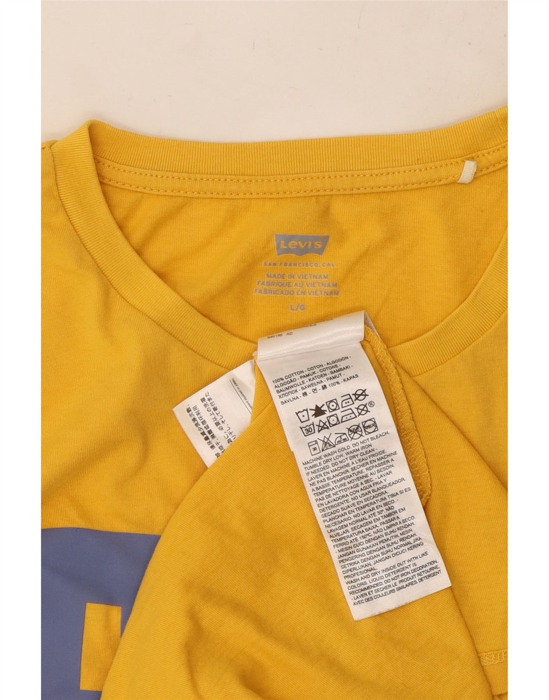 Tricou cu grafic Levi's pentru femei Top UK 16 Large Yellow Bumbac