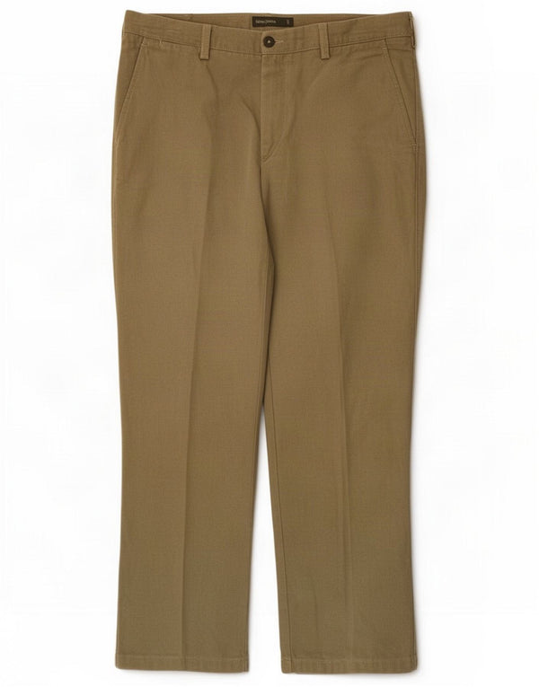 Henry Cottons Mens Straight Chino Trousers IT 52 XL W34 L29 Beige Cotton