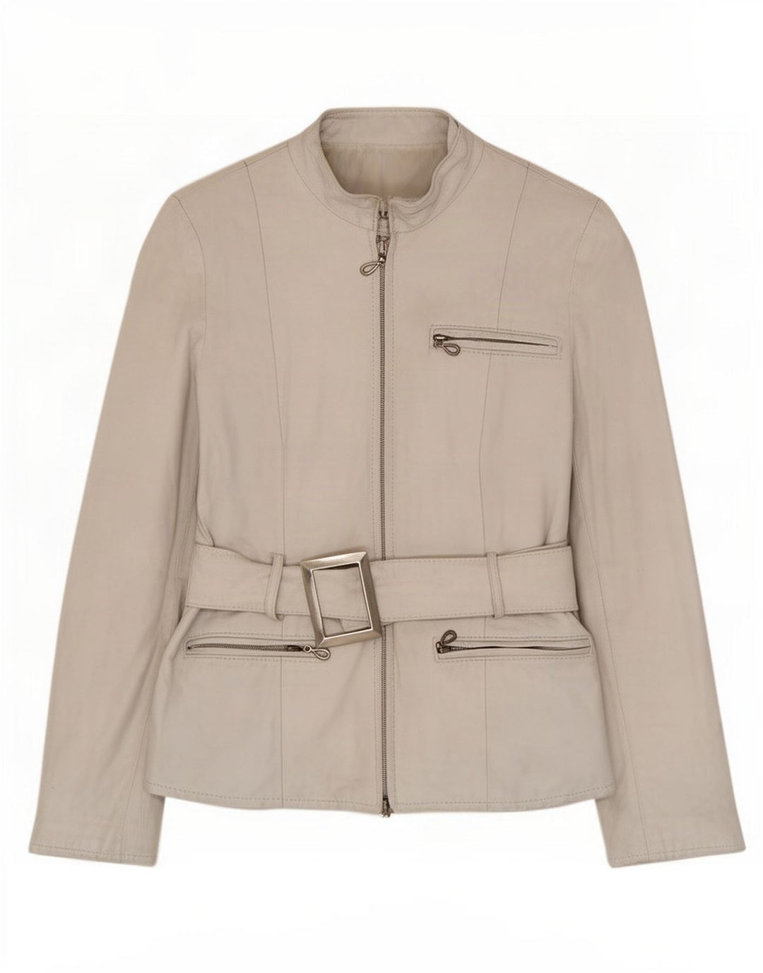 Jachetă de piele vintage pentru femei UK 8 Small White