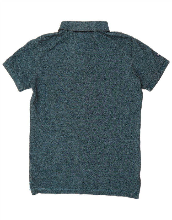 Tricou polo Superdry pentru bărbați, poliester cu pături verde mediu