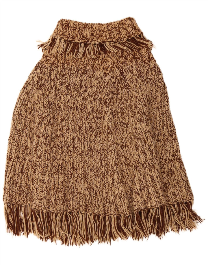 Jumper Poncho Vintage pentru damă, mărime unică, maro cu pete