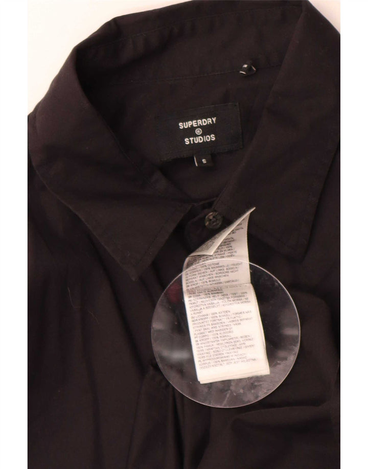 Cămașă pentru bărbați Superdry, bumbac negru mic