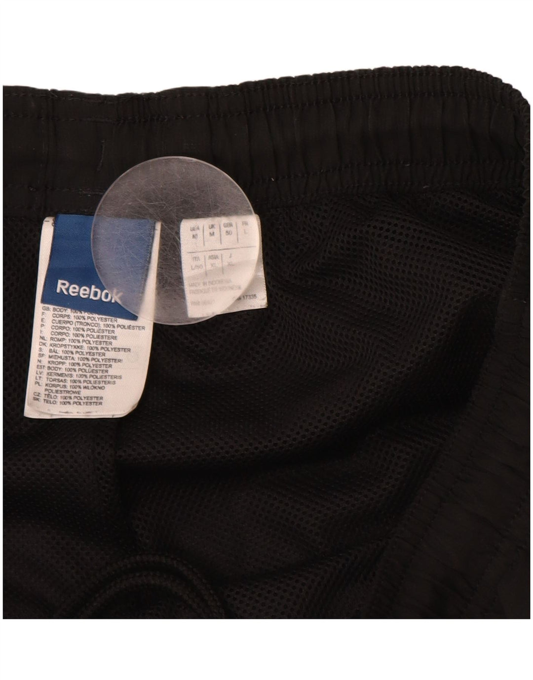 Pantaloni de trening REEBOK pentru bărbați, poliester mediu negru