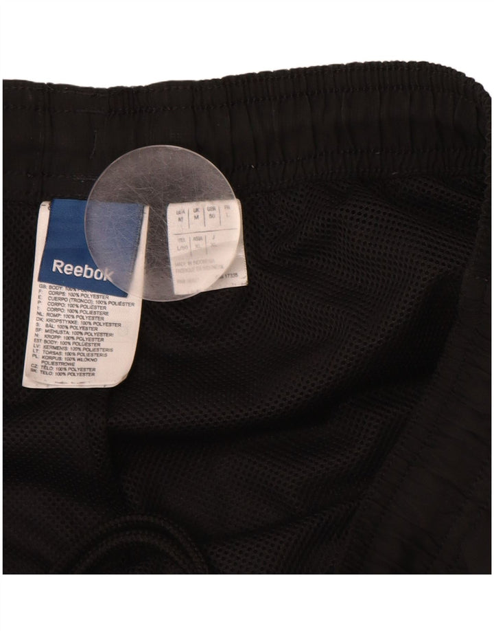 Pantaloni de trening REEBOK pentru bărbați, poliester mediu negru