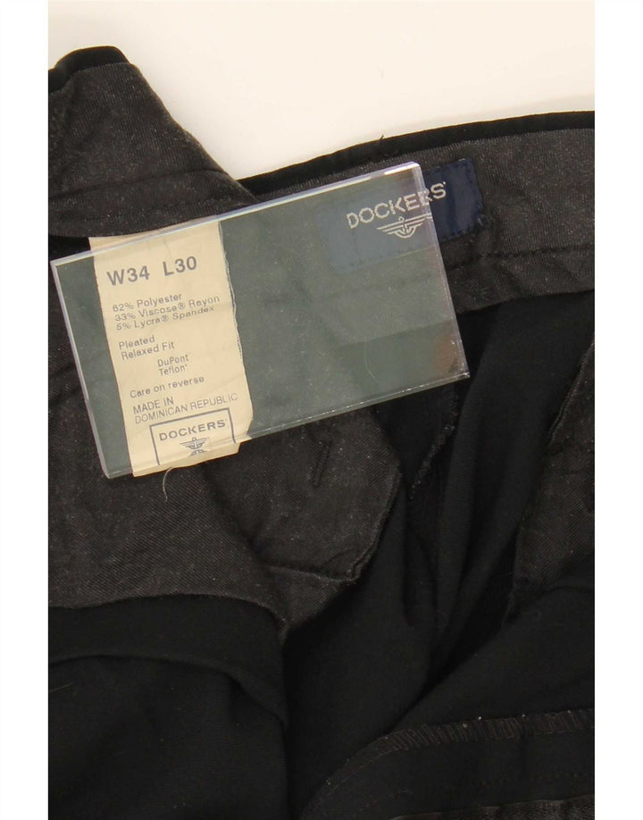 Pantaloni de costum pentru bărbați Dockers Drepți L34 L30 Poliester negru