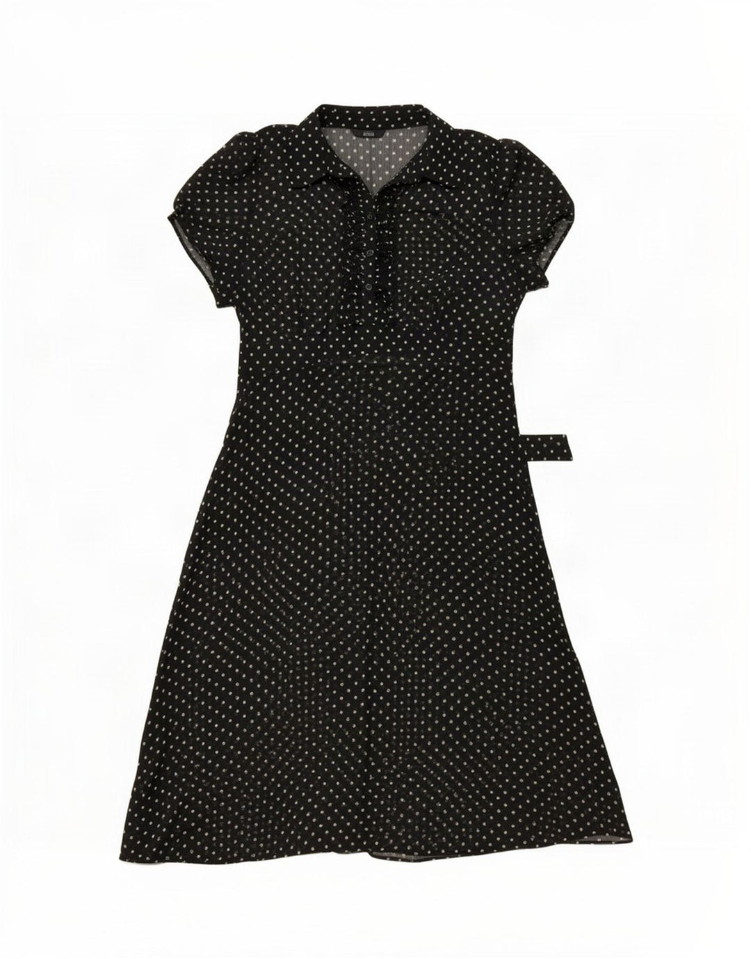 Rochie A-Line Transparentă pentru Damă Marks & Spencer UK 14 Medium Black Spotted