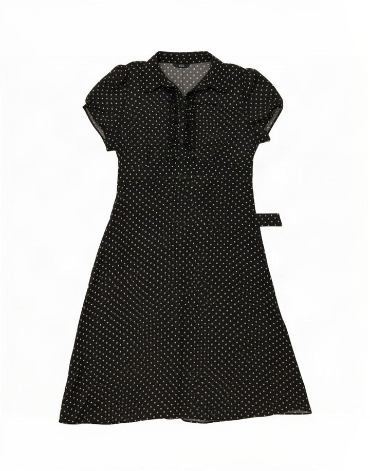 Rochie A-Line Transparentă pentru Damă Marks & Spencer UK 14 Medium Black Spotted
