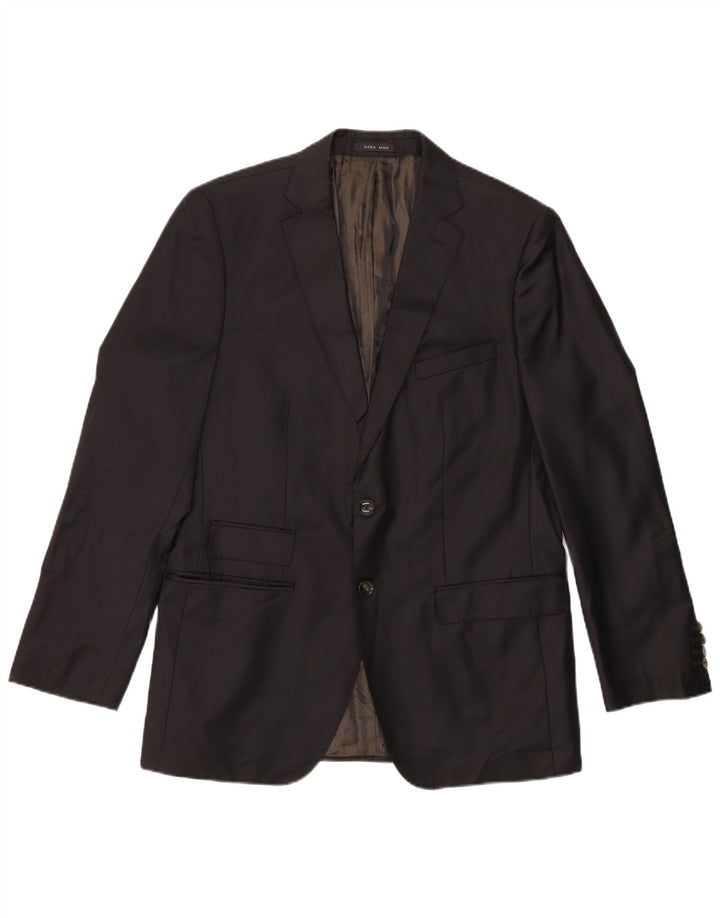 Jachetă pentru bărbați Zara Classics cu 2 nasturi EU 50 Lână neagră medie