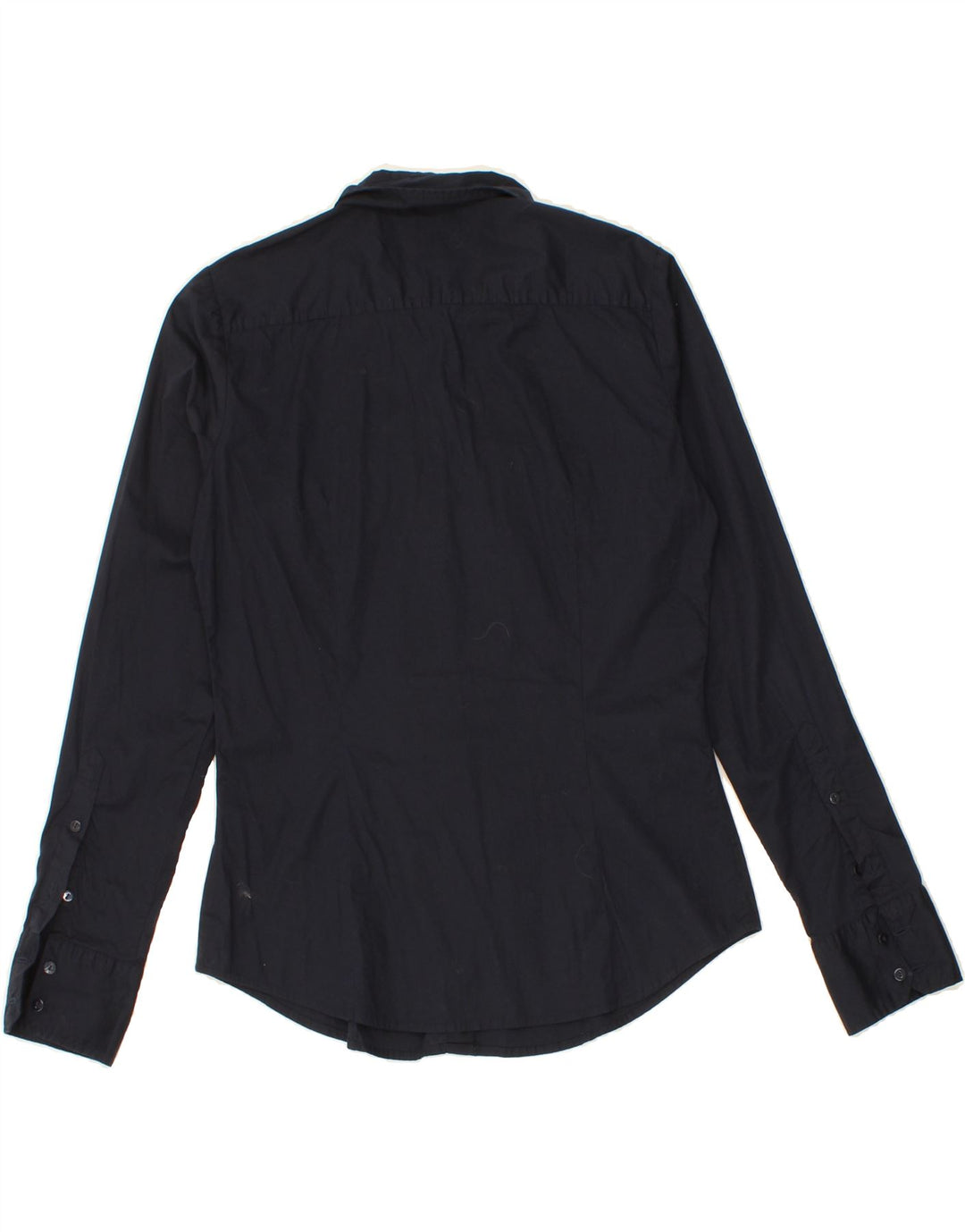 GAS Womens Shirt UK 14 Large Navy Blue Cotton Vintage Gas and Second-Hand Gas from Messina Hembry 