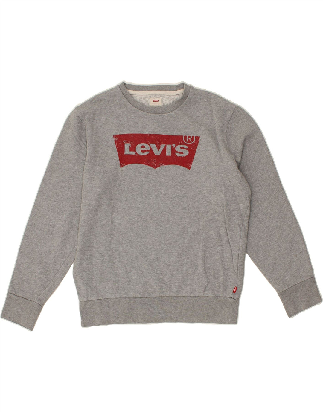 LEVI'S Womens Oversized Graphic Sweatshirt Jumper UK 10 Small Grey Cotton Vintage Levi's and Second-Hand Levi's from Messina Hembry 