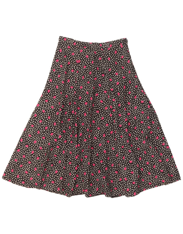Fusta evazată pentru femei Vintage W25 XS Negru Floral