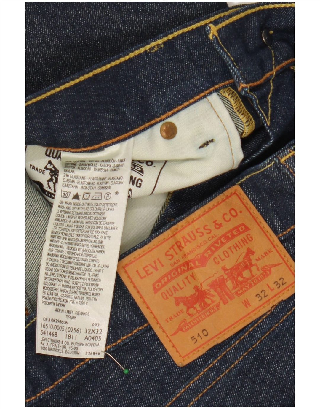 Blugi skinny 510 pentru bărbați LEVI'S W32 L28 bumbac bleumarin