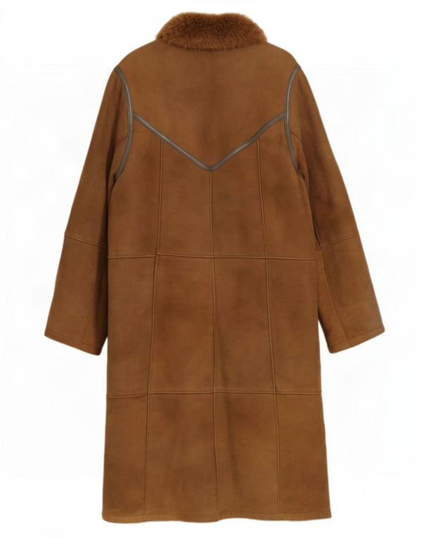 Palton vintage din shearling pentru femei IT 44 maro mediu