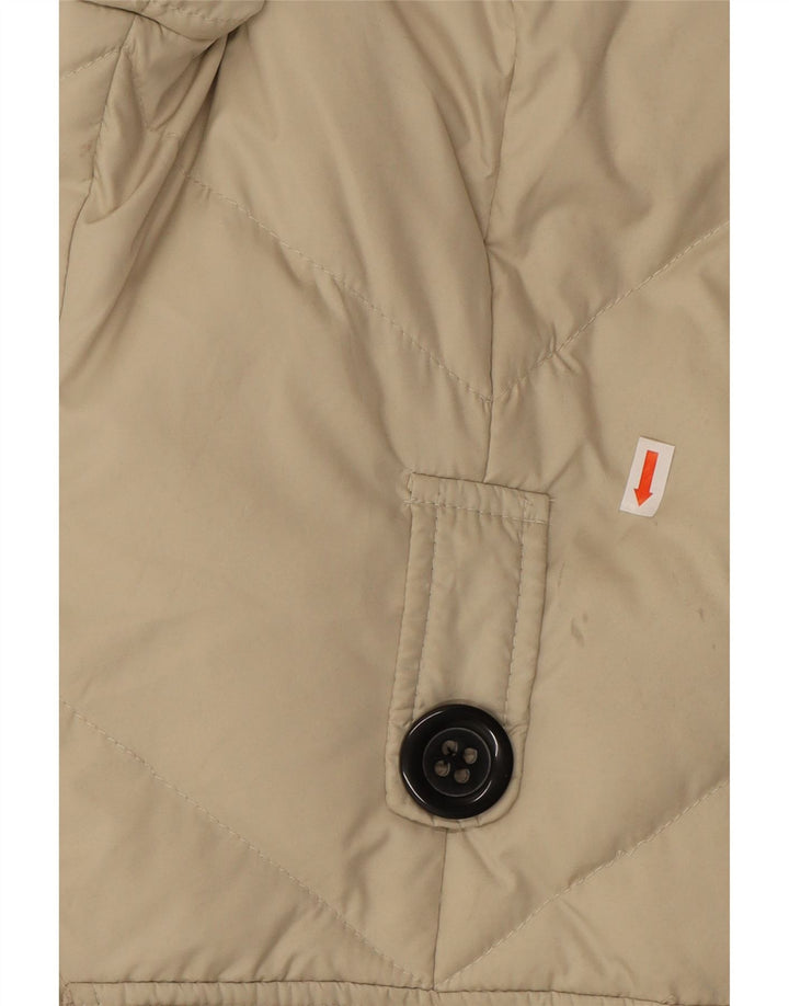 MARKS & SPENCER Womens Padded Coat UK 16 Large Beige Polyester