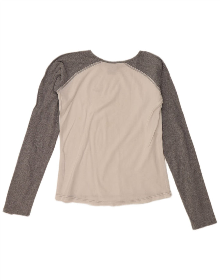 Top pentru femei NIKE cu mânecă lungă UK 10/12 Medium White Colorblock