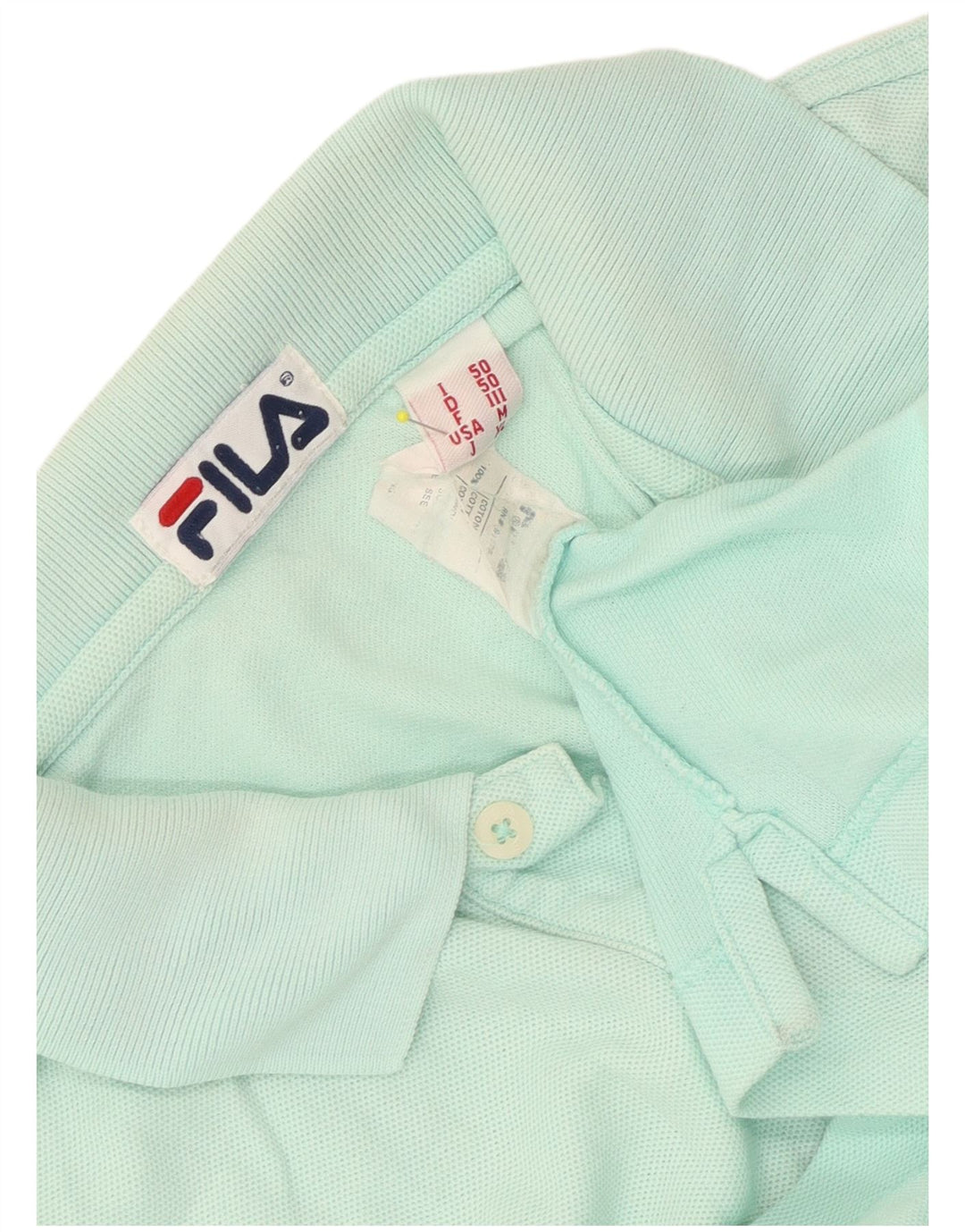 Tricou polo FILA pentru bărbați din bumbac turcoaz mediu