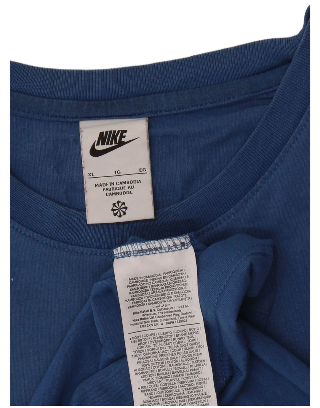 Tricou grafic pentru bărbați NIKE Top XL Bumbac albastru