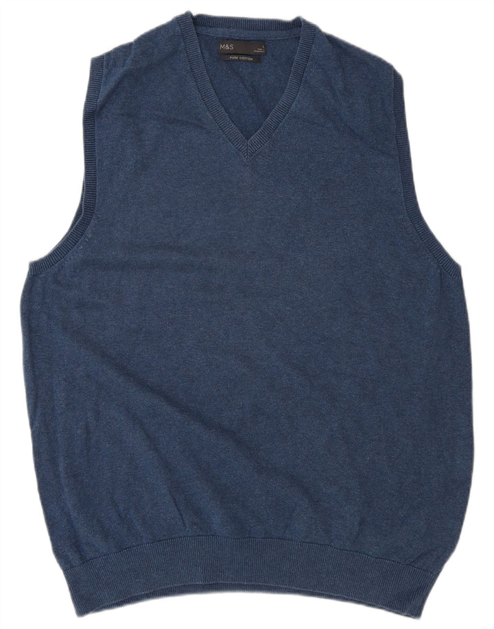 Marks & Spencer Vestă pentru bărbați Tank Top mare din bumbac bleumarin