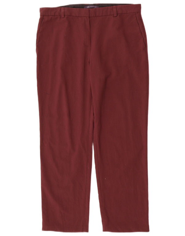 MARKS & SPENCER Pantaloni casual drepti pentru femei UK 14 Large W34 L27 Maro