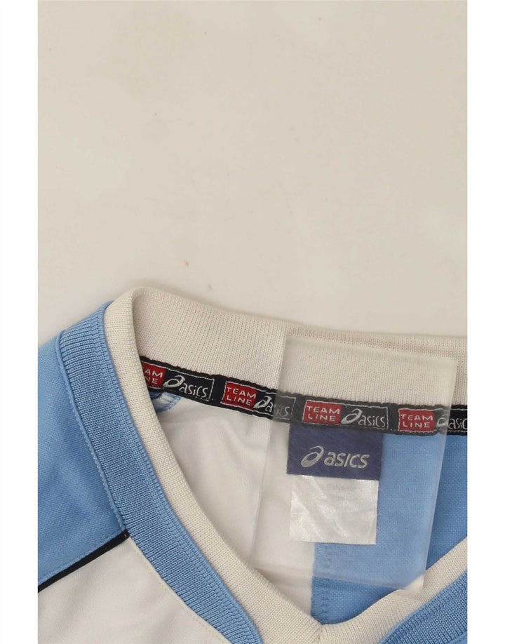 Tricou grafic Asics pentru bărbați Top mediu alb poliester color bloc