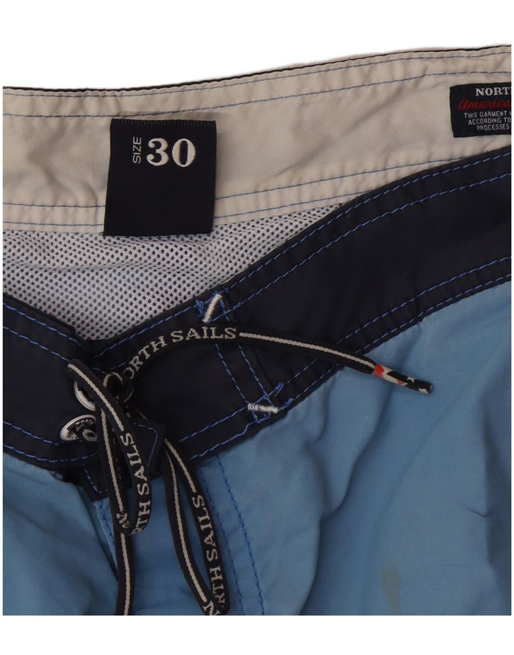 Pantaloni scurți de înot cu grafică North Sails pentru bărbați, poliester color block, albastru mediu