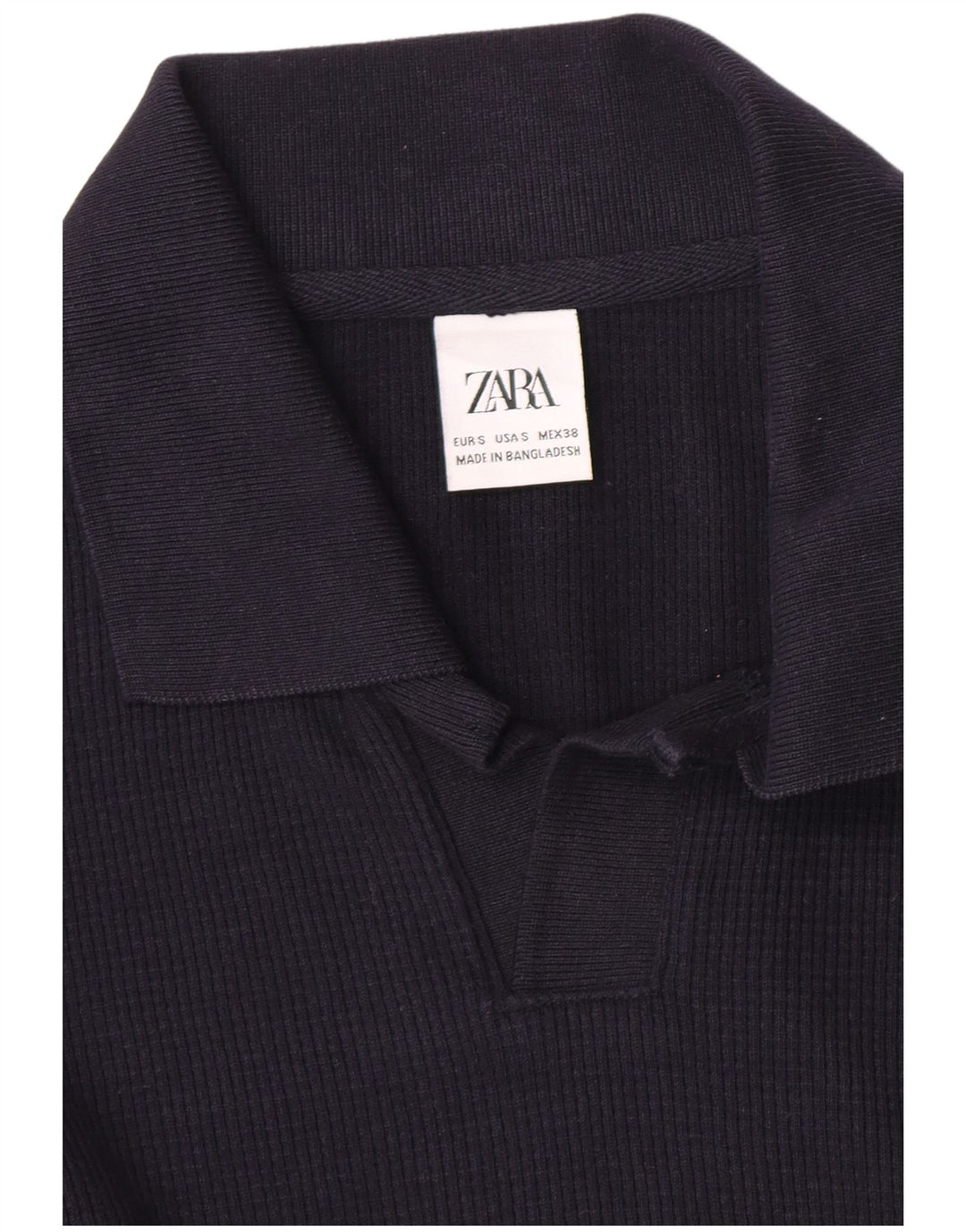 Pulover pentru bărbați Zara, cu gât polo, mic, bleumarin
